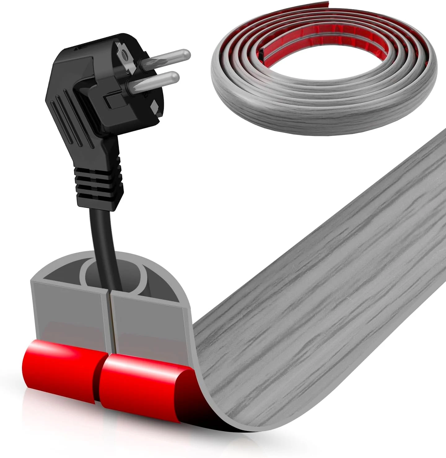 Floor Cord Cover Self Adhesive Cord Hider,10FT Cable Management, Extension