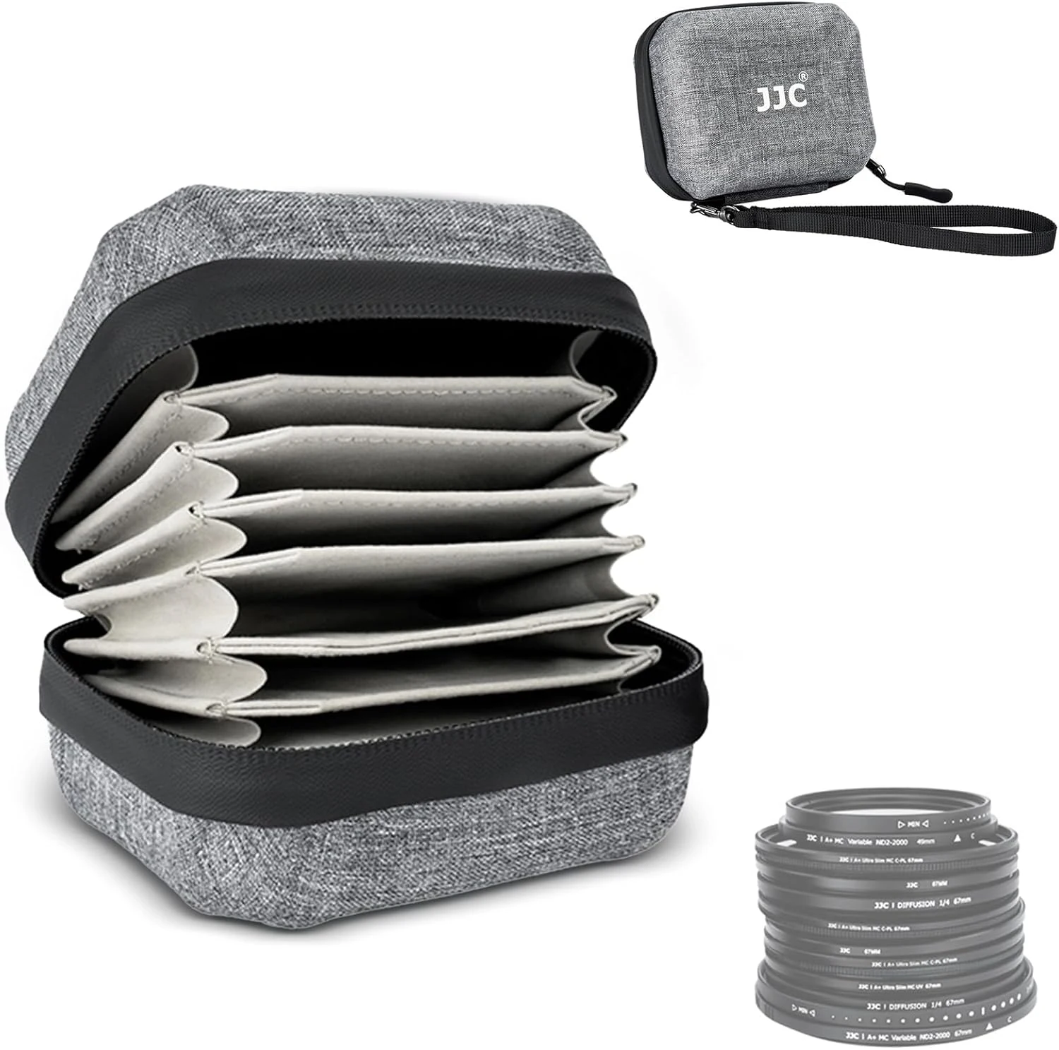 JJC Hard Shell Camera Lens Filter Case Up to 67mm