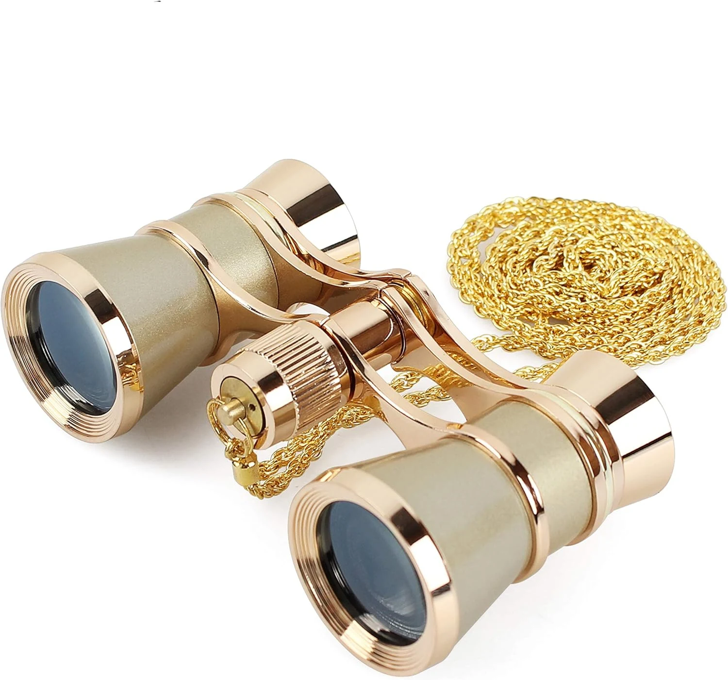 Aomekie Opera Glasses Binoculars 3X25 Theater Glasses Mini Binocular Compact with Chain (Gold)