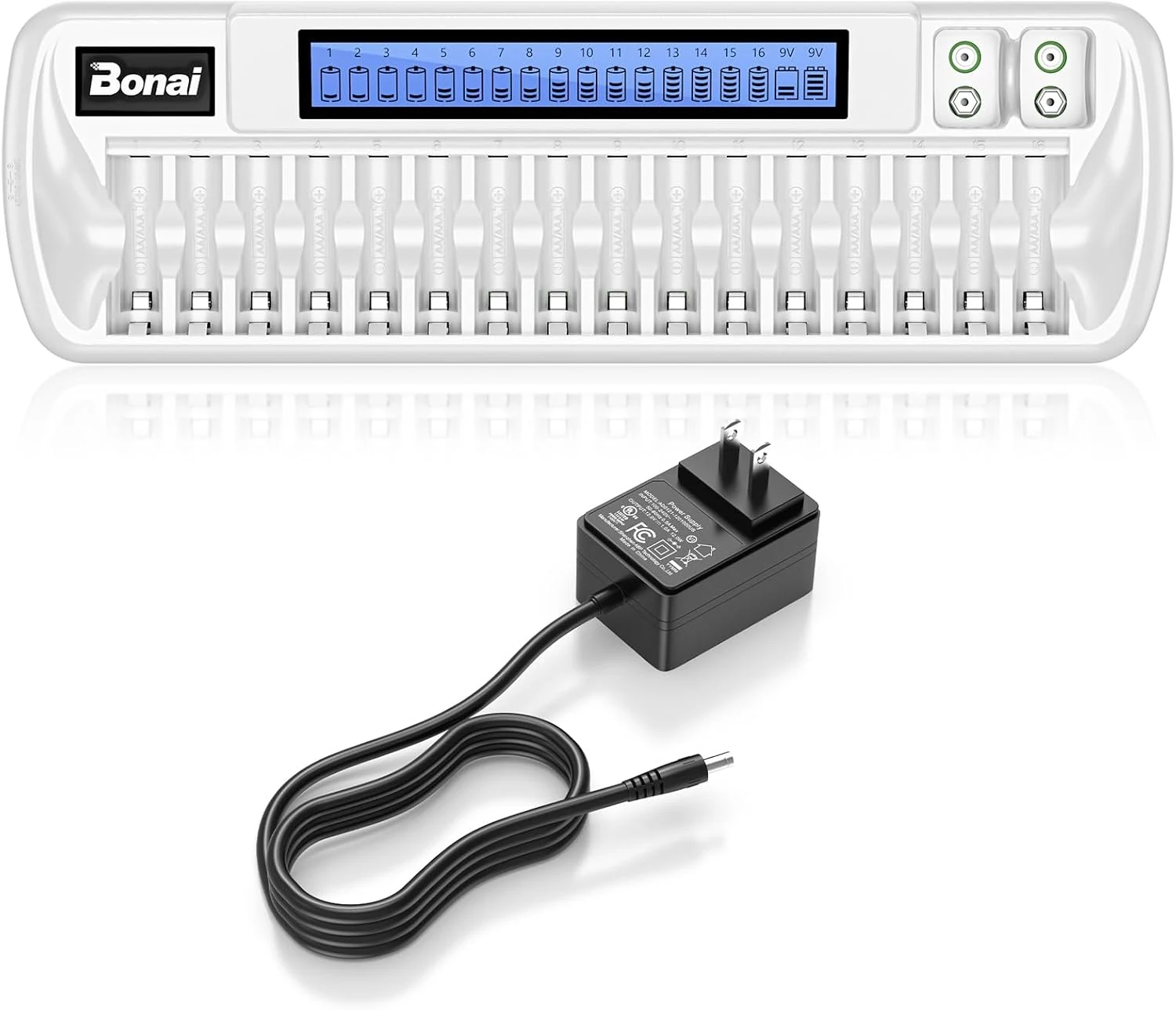 Bonai 16+2 Bay AA AAA 9V Battery Charger for NiMH
