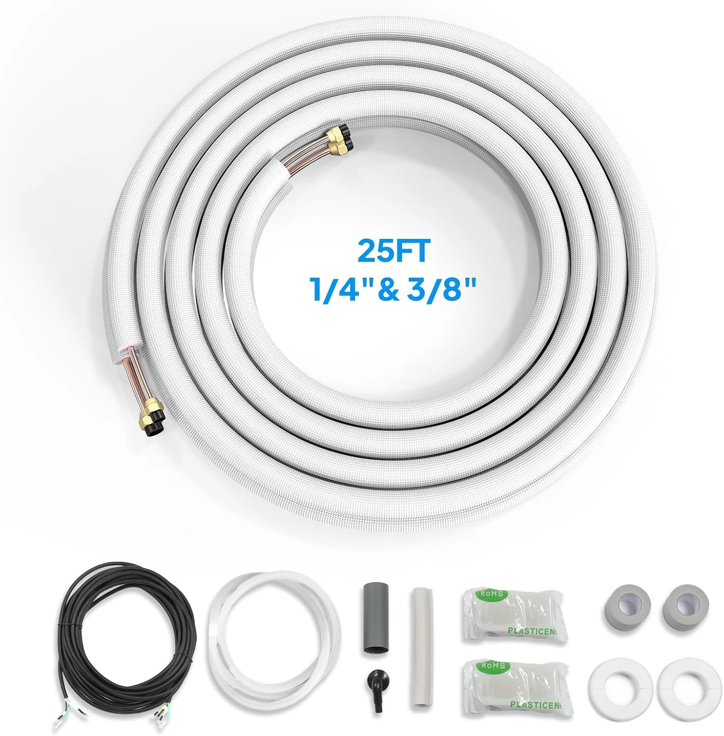 ROVSUN 25 Ft Mini Split Line Set, 1/4" & 3/8"