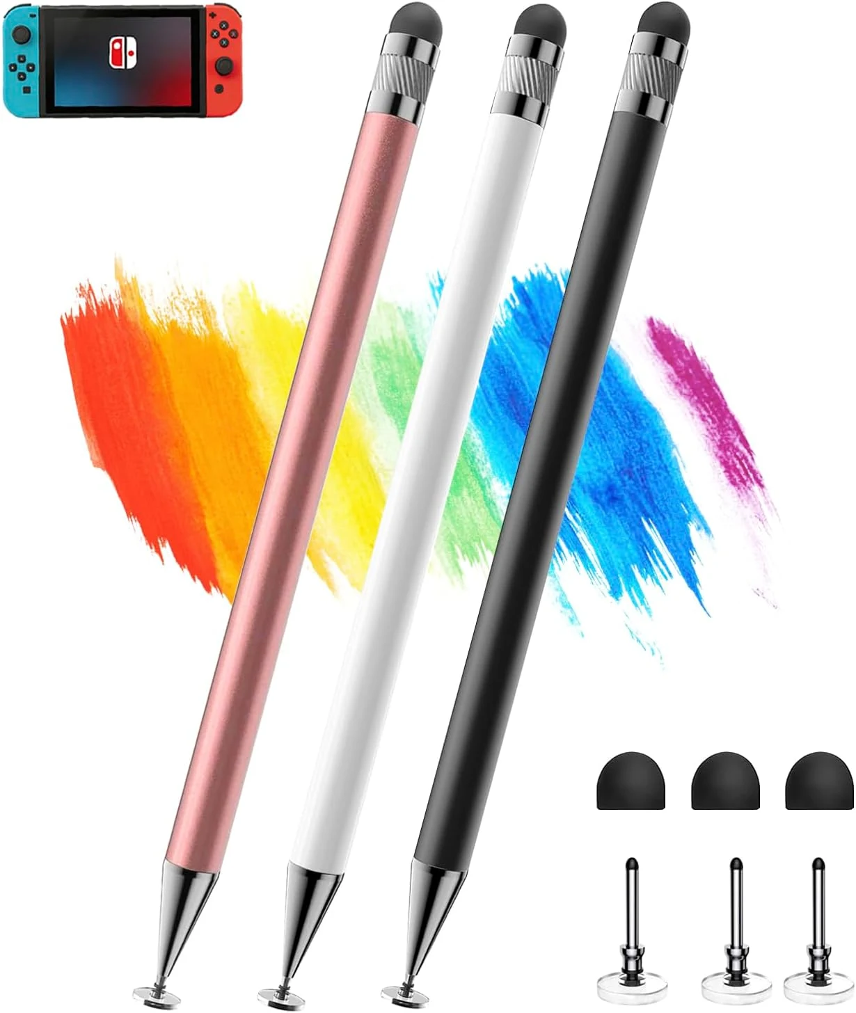 Kenkor stylus(3pcs), 2-in-1 stylus pen for touch screen, high precision & sensitivity pen