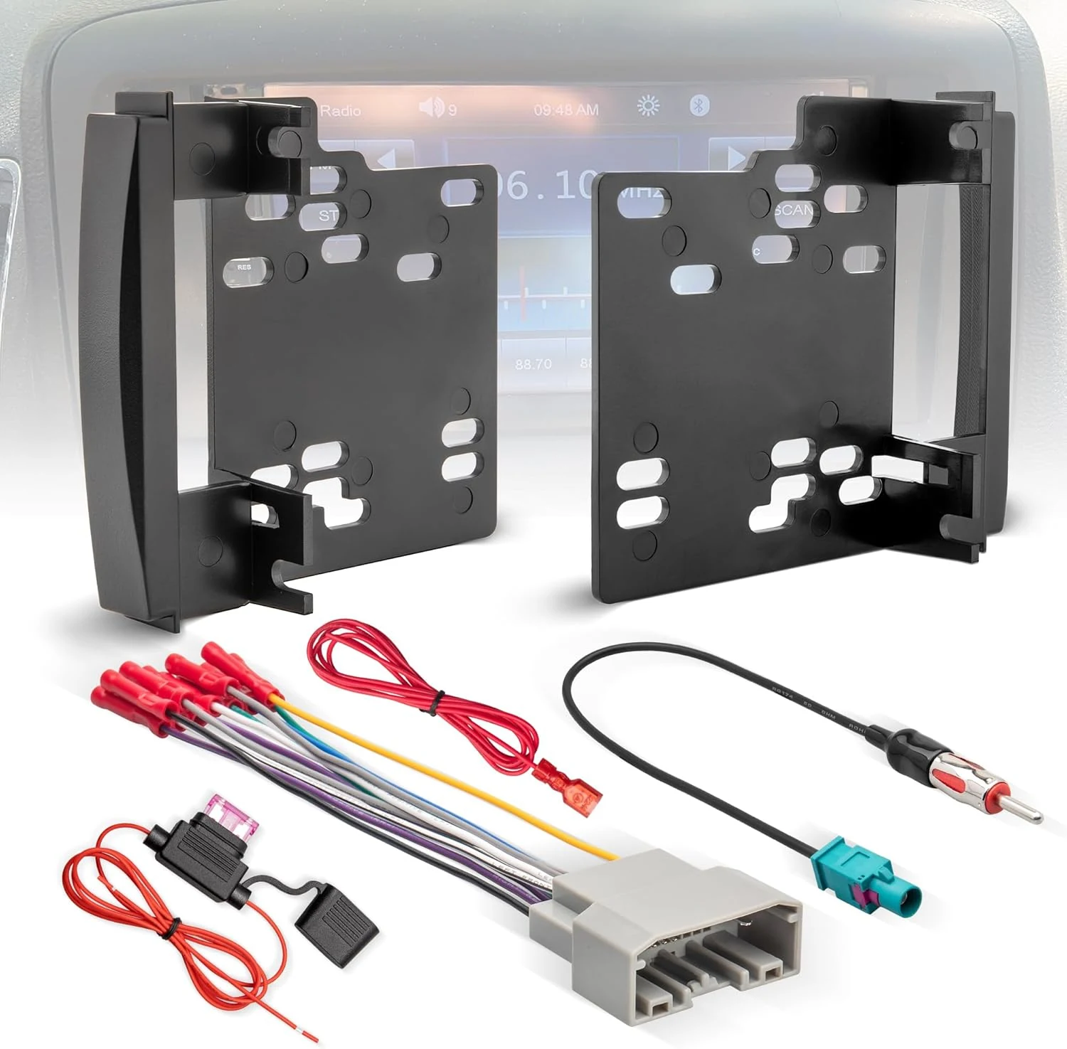 NuIth Double DIN Radio Installation Dash Kit W/Radio Wire Harness