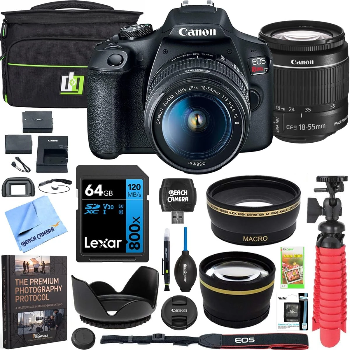 Canon EOS Rebel T7 DSLR Camera Bundle with EF-S 18-55mm