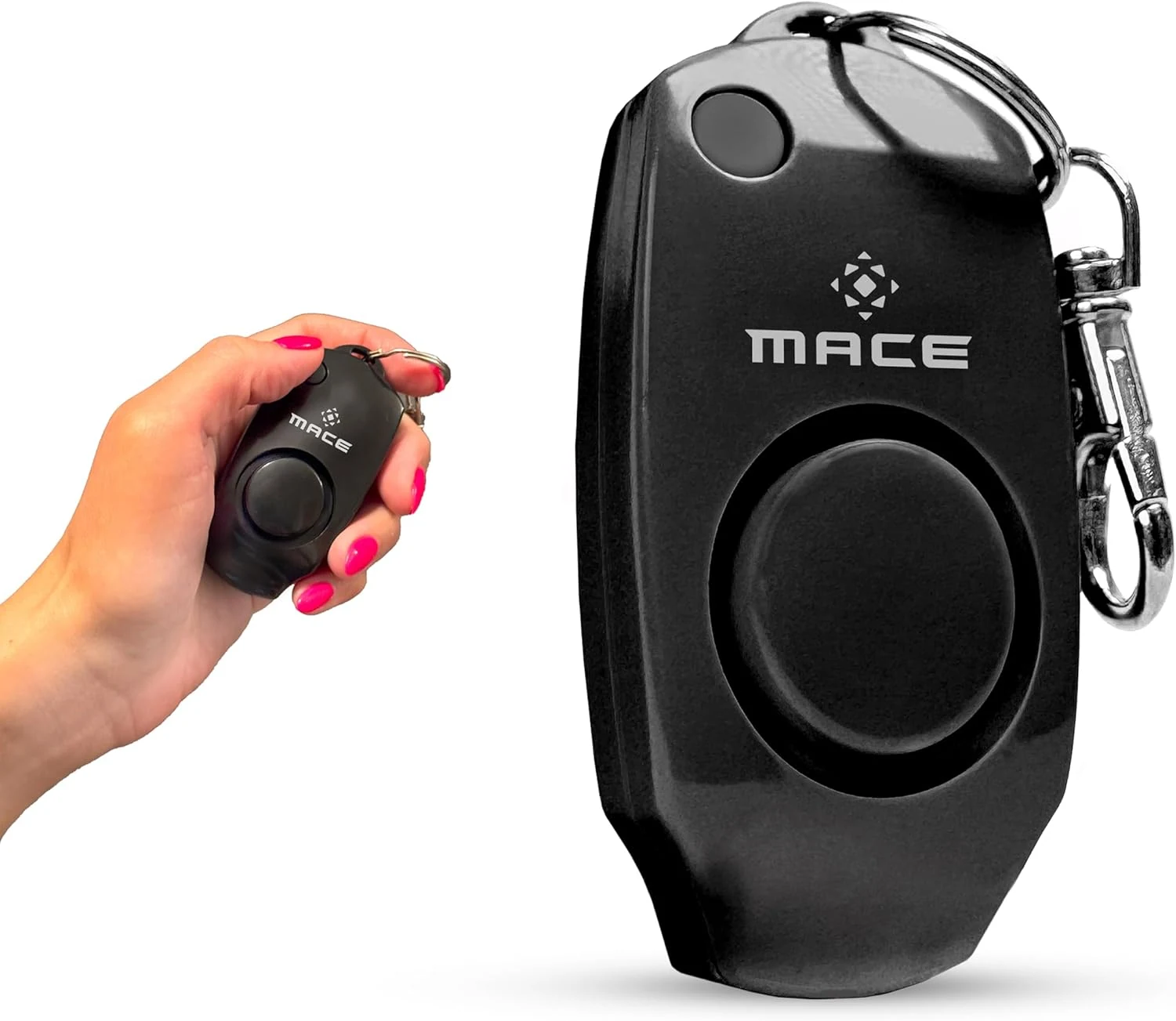 Mace Personal Safety Alarm - Loud 130db Siren, Built in Emergency Whistle, Easy On/Off Push Button Activation, Batteries Included, Personal Alarm for Women & Men - Black