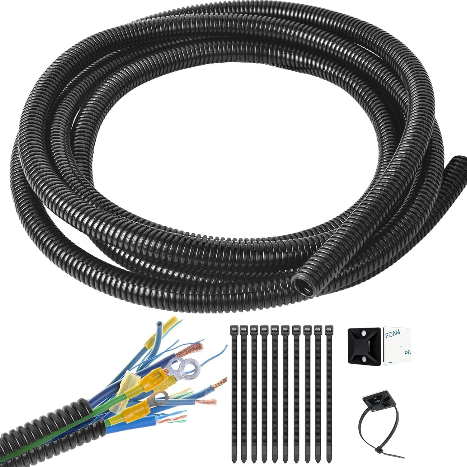1/2 Inch Wire Loom Split Tubing (10 ft)