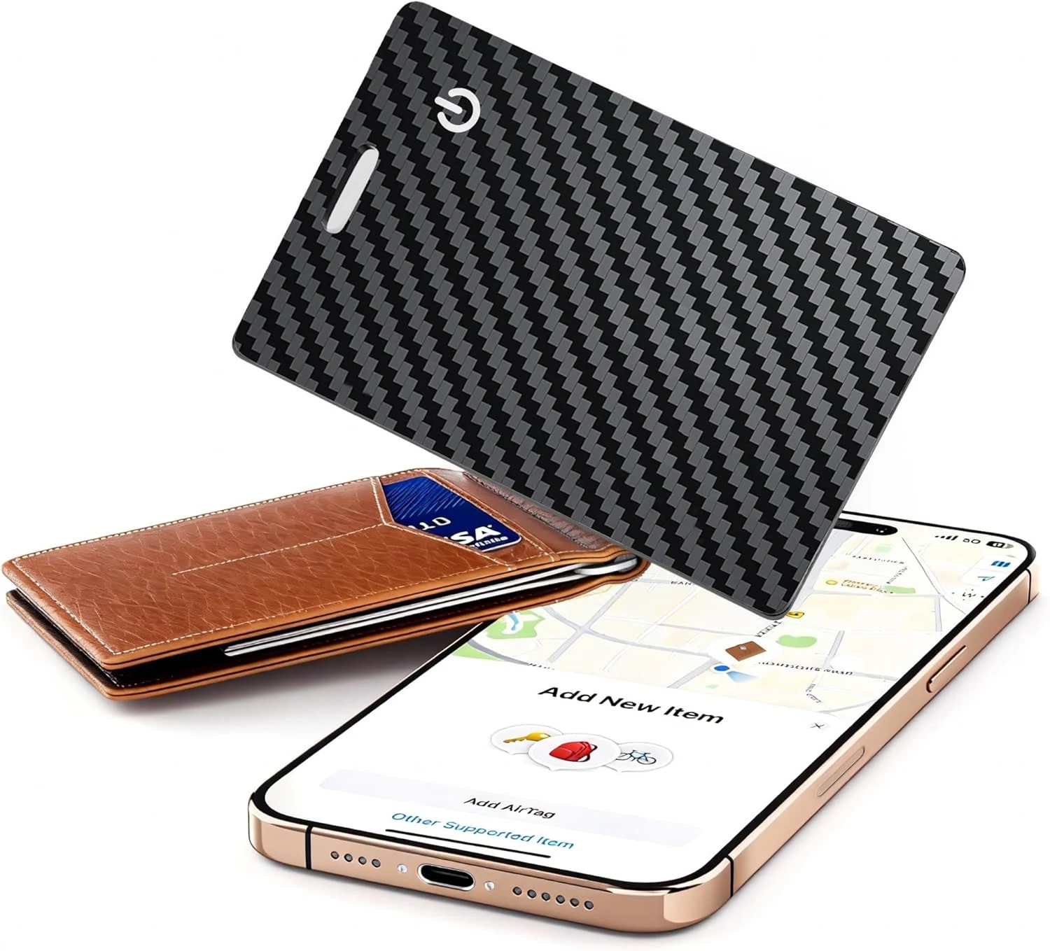 [Apple MFi Certified] Wallet Tracker Card with Apple Find My (iOS Only)