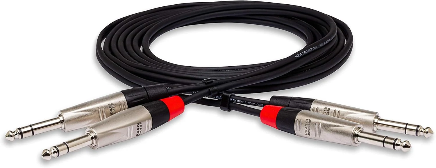 Hosa HSS-010X2 Pro Stereo Interconnect, Dual REAN 1/4 Inch TRS to Same, 10 Feet
