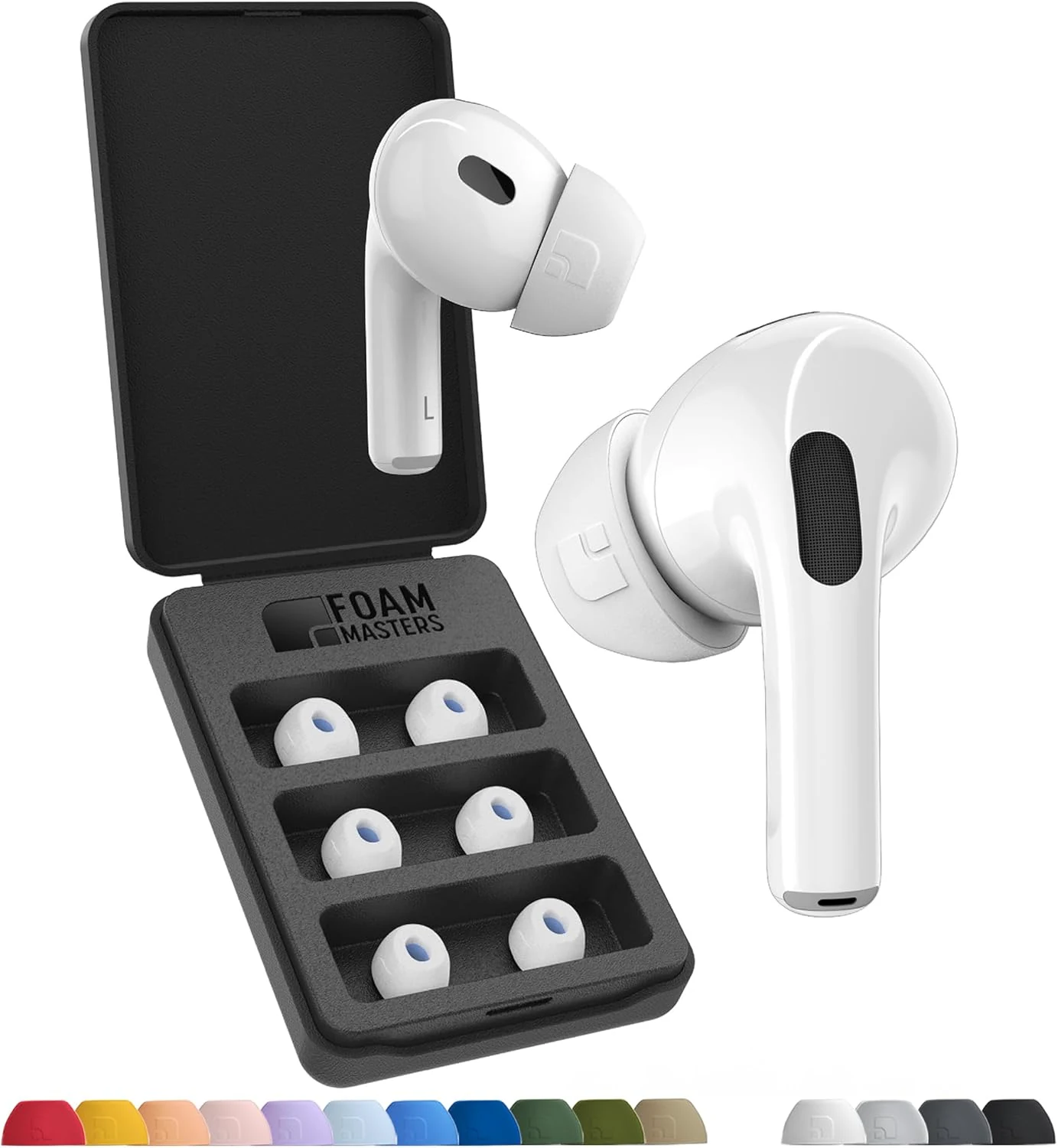 Foam Masters Ultra-Premium Memory Foam Ear Tips for AirPods Pro 3rd Gen (2025)