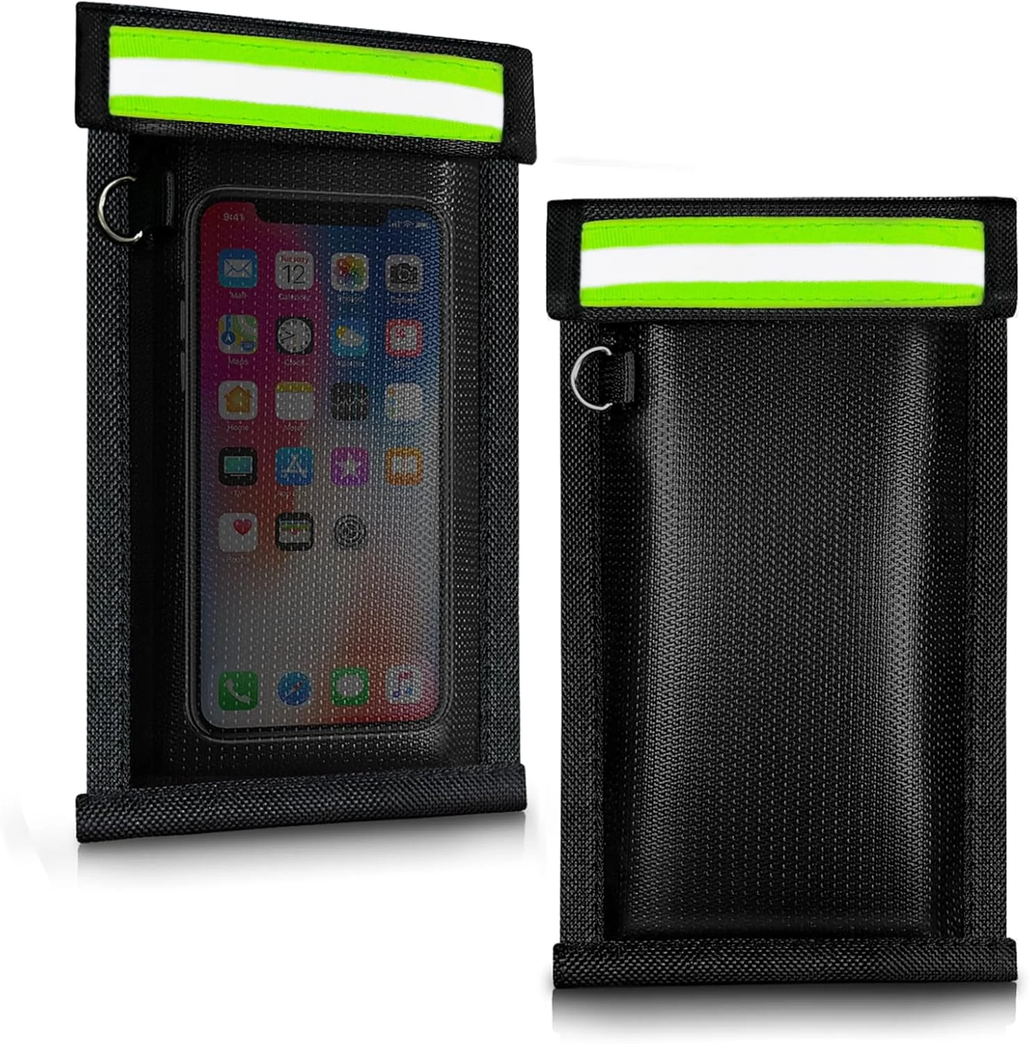 Faraday Bags for Phones and Car Keys (2 Pack), Military Grade Signal Blocking Bag Blocks 5G, WiFi, GPS, RFID & Bluetooth