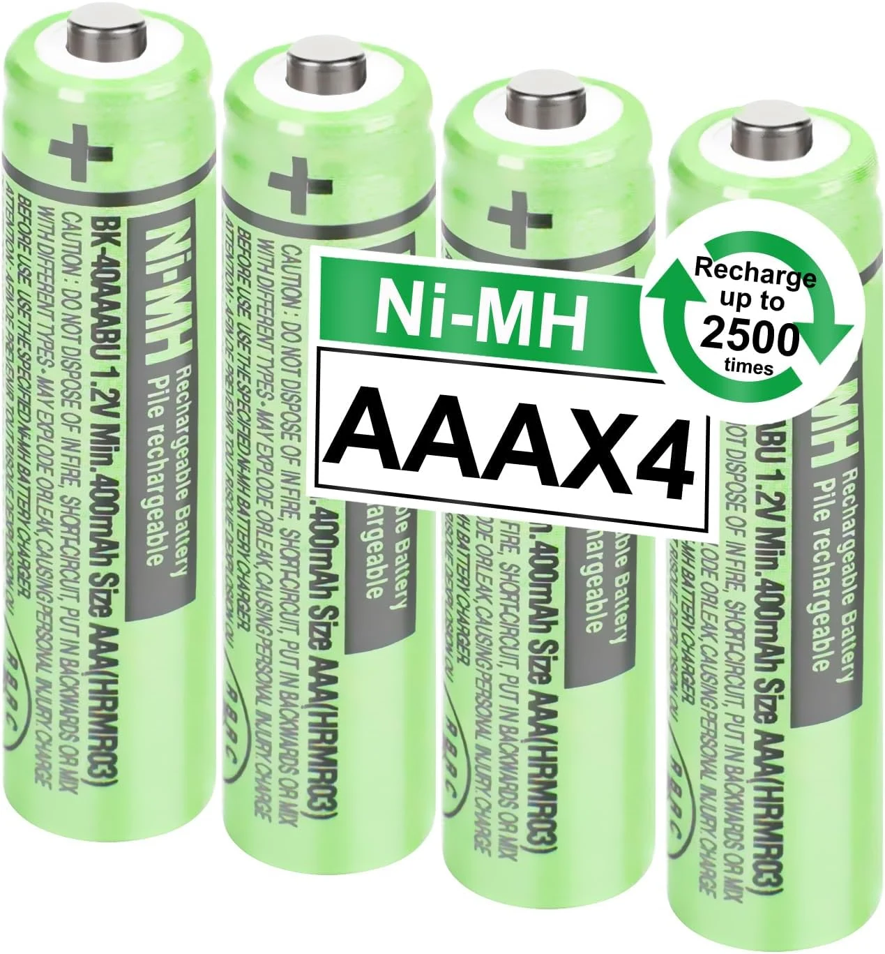 OSIM 4Pack BK-40AAABU Ni-MH AAA Rechargeable Batteries 400mAh (1.2V)