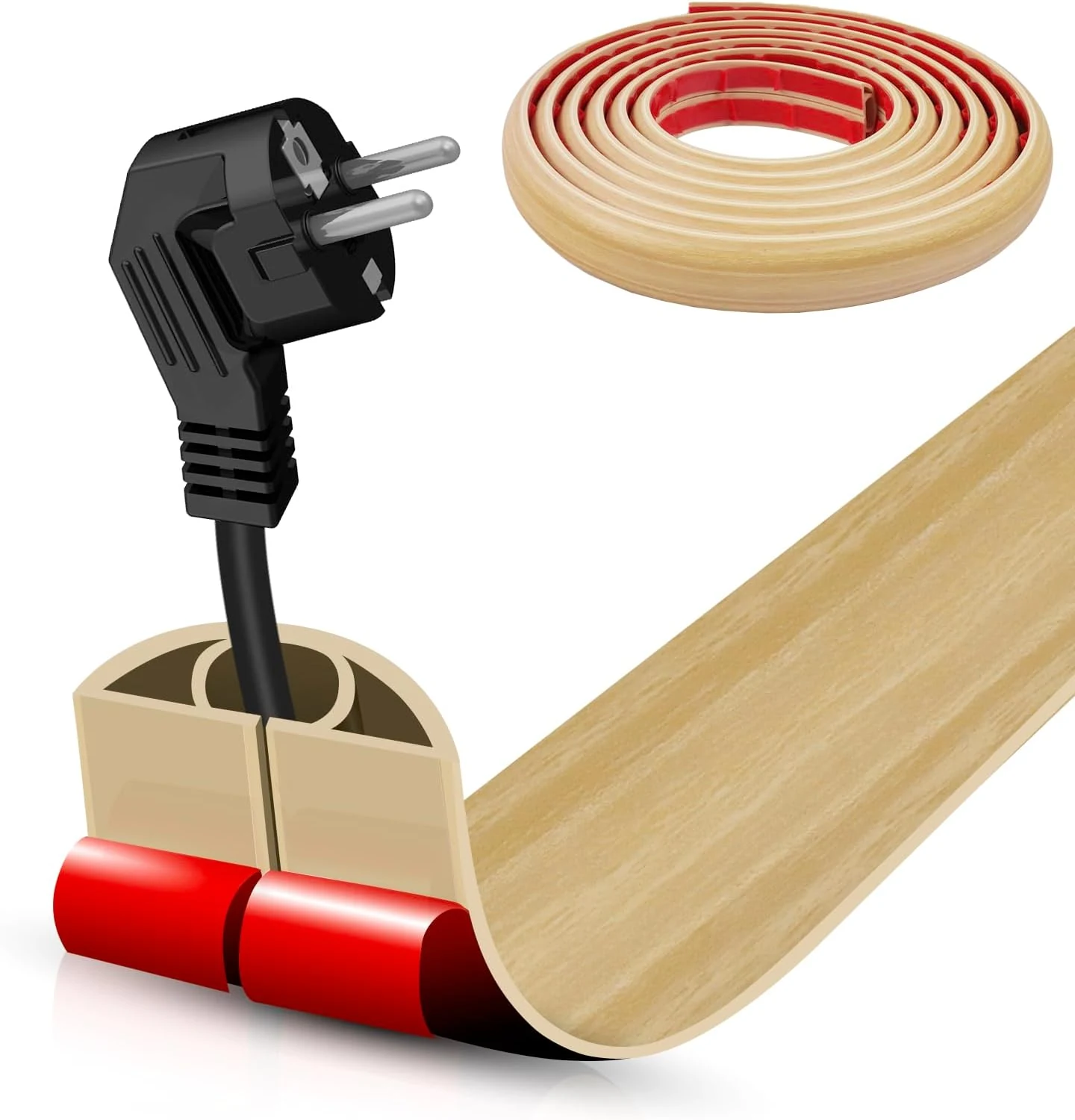Floor Cord Cover Self Adhesive Cord Hider,10FT Cable Management, Extension review
