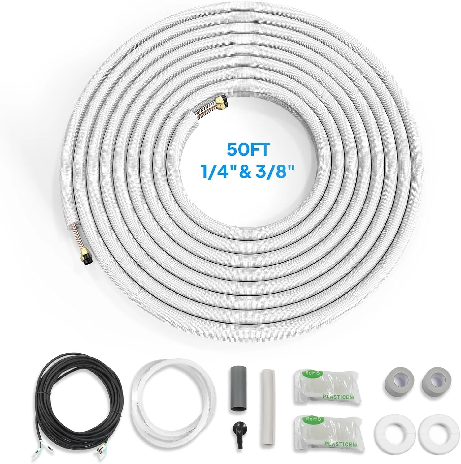 ROVSUN 50 Ft Mini Split Line Set, 1/4" & 3/8"
