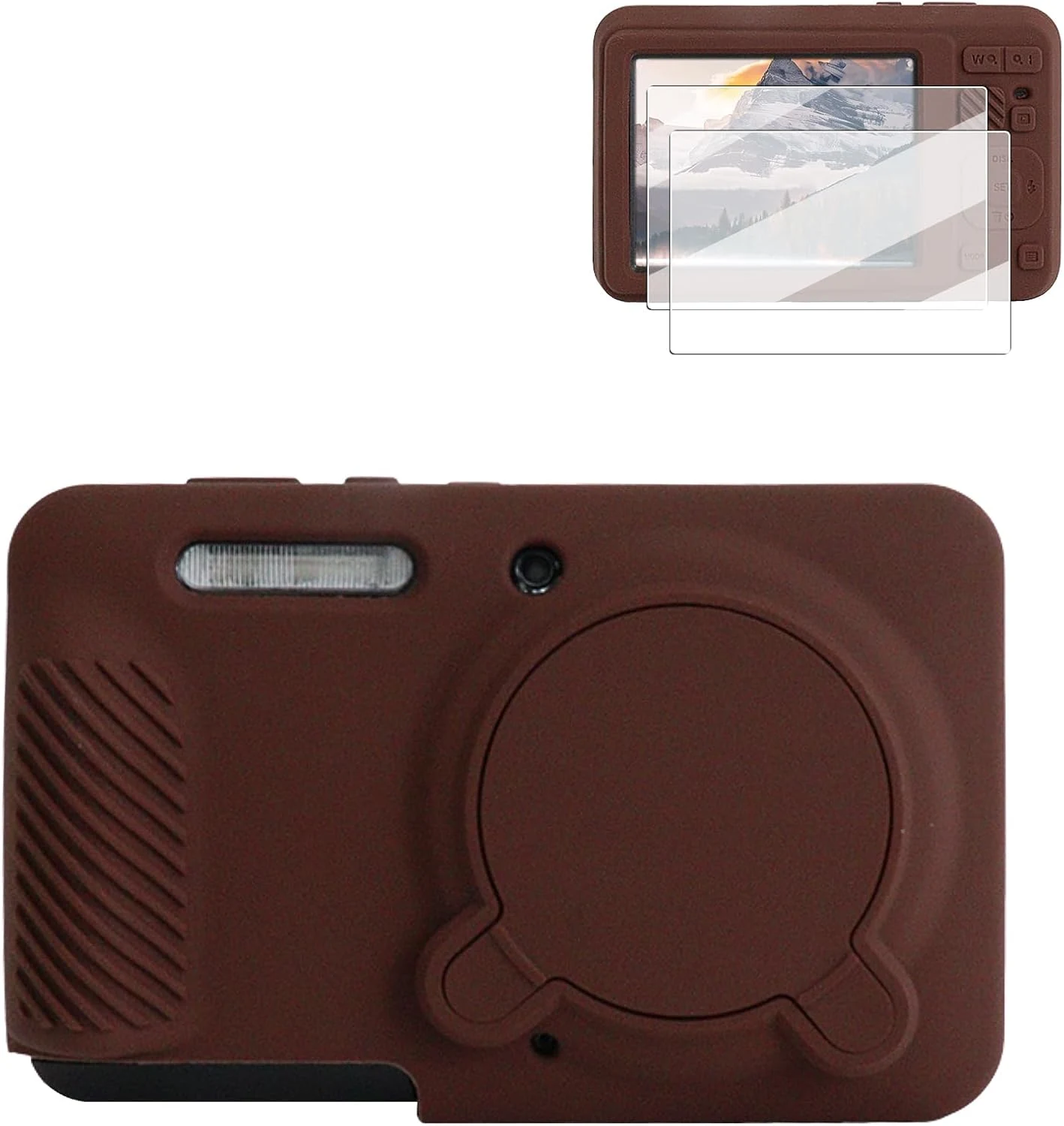 Rieibi Silicone Case for Kodak PIXPRO FZ55 Case, Accessories for Kodak PIXPRO FZ55 Camera Case with 2 Pcs Screen Protectors, Detachable Lens Cover for PIXPRO FZ55 Camera