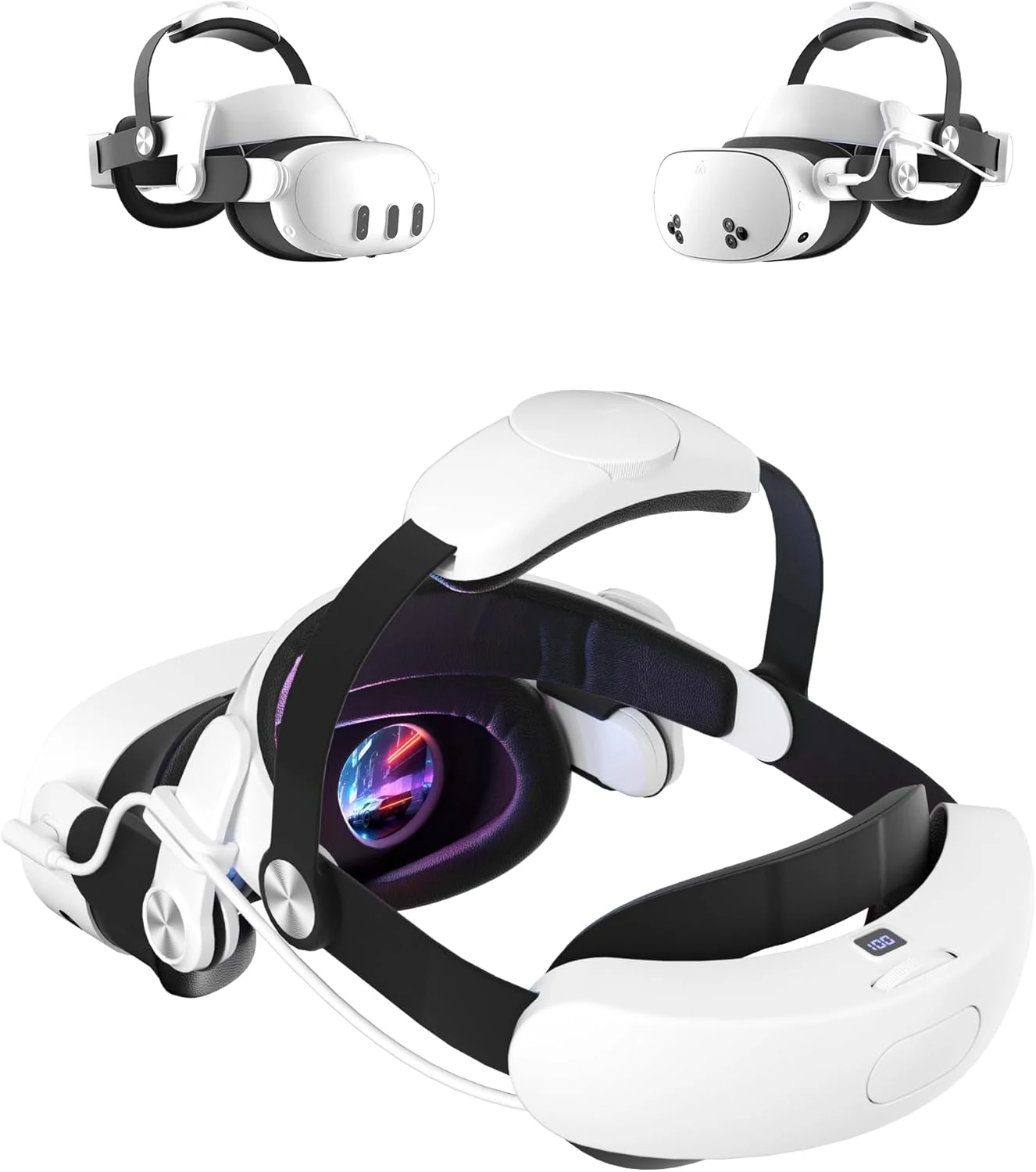 Head Strap for Oculus Meta Quest 3/3S with Battery, Adjustable