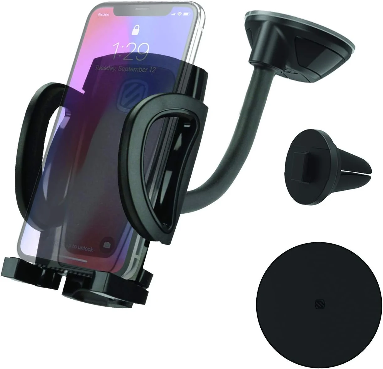 Scosche IHW10-SP1 4-in-1 Car Phone Holder Windshield, Dashboard, Vent, Cup Mount with Suction Cup