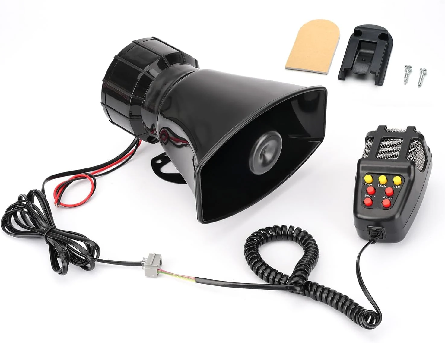 Car Siren Horn 7 Tone with Microphone ,Alarm Horn Siren 12V 100W Emergency Amplifier with Mic PA Speaker System Loud Car Alarm