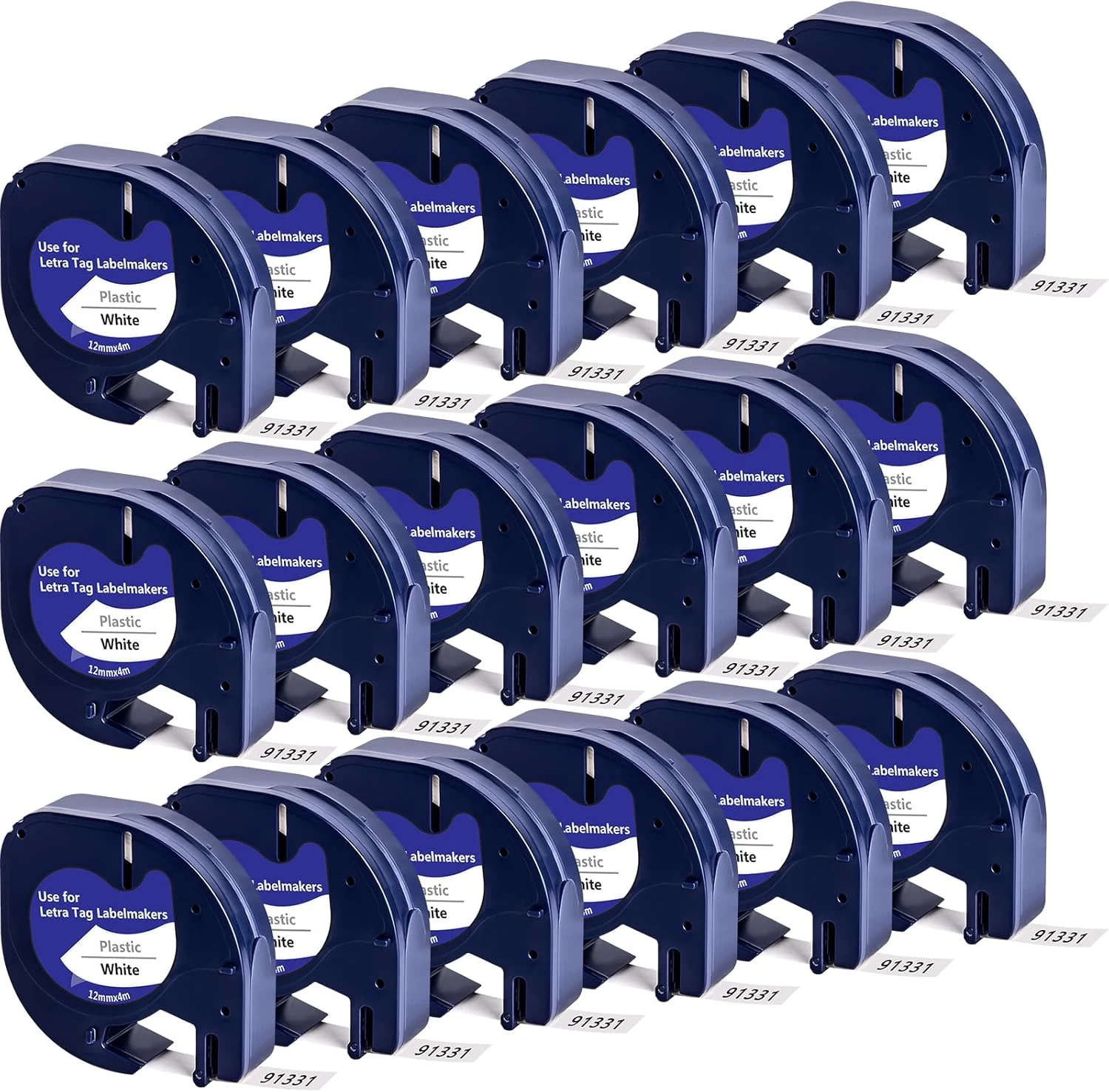 18-Pack 91331 Plastic Label Tape Compatible for DYMO Label Maker
