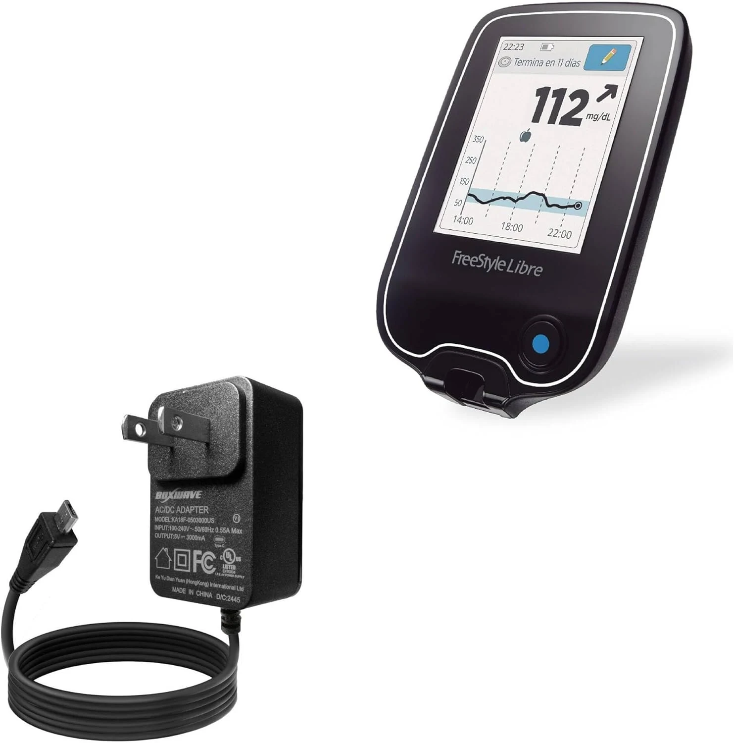 BoxWave Charger Compatible with Freestyle Libre Reader - Wall Charger Direct (15W)