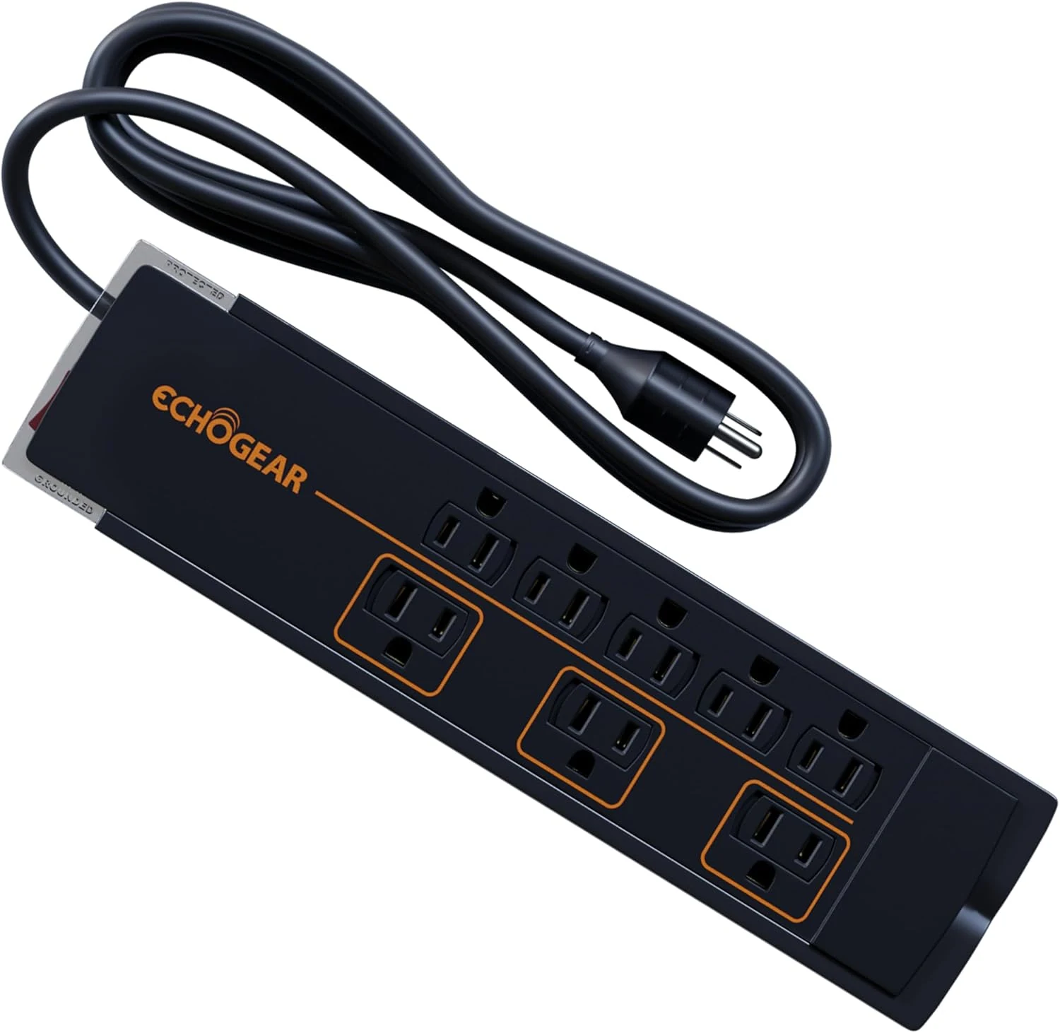 ECHOGEAR ShockBlocker 8 Outlet Surge Protector Power Strip - Slim Design