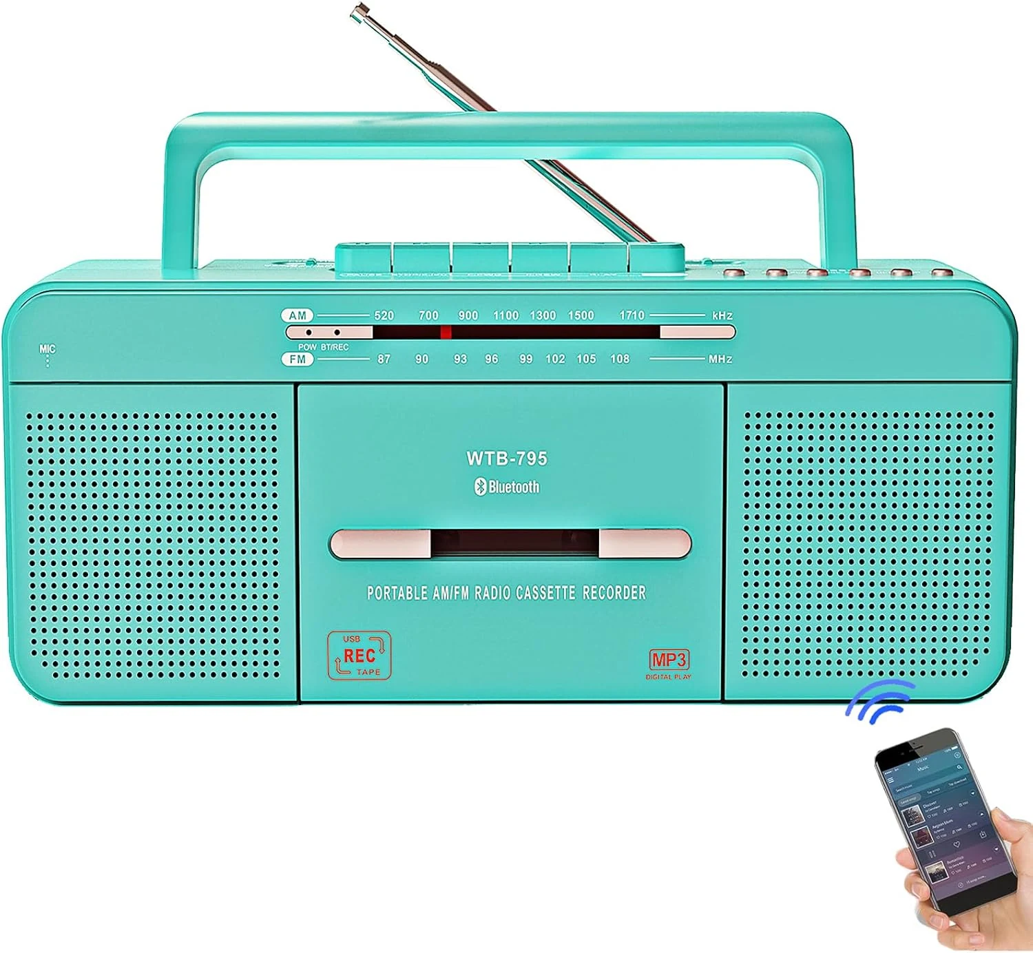 Portable Retro Stylish Cassette Player Recorder Boombox with Bluetooth, USB, AM/FM Radio, Tape Review