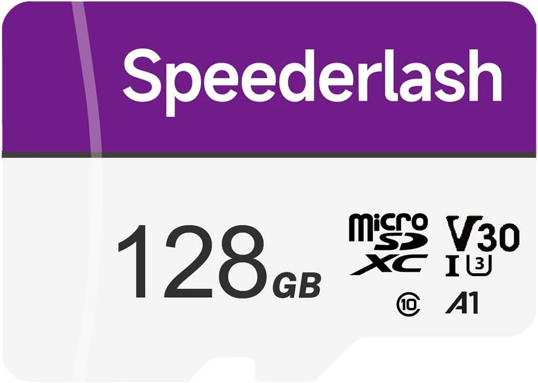 Micro SDXC Memory Card 128GB-Speederlash Camera Plus TF Card with Adapter (U3, V30, up to 90MB/s)