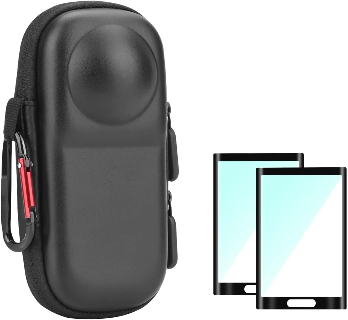BRDRC Insta 360 X5 Case Bag + Silicone Lens Cap + 2 Pack Screen Protector Accessories Kit