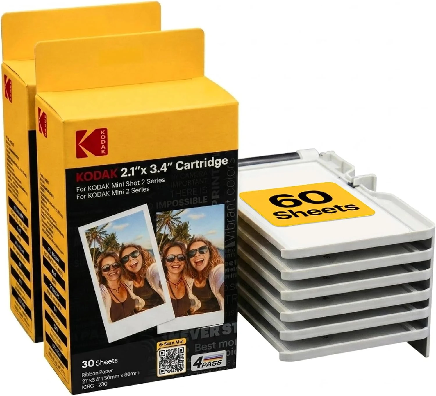 KODAK 4PASS 2x3" All-in-One Cartridge Refill (60 Sheets) Only Compatible