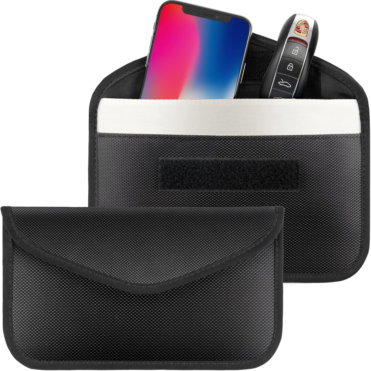 2 Pack Faraday Bags for Phone and Car Keys, Signal Blocking Key Pouch