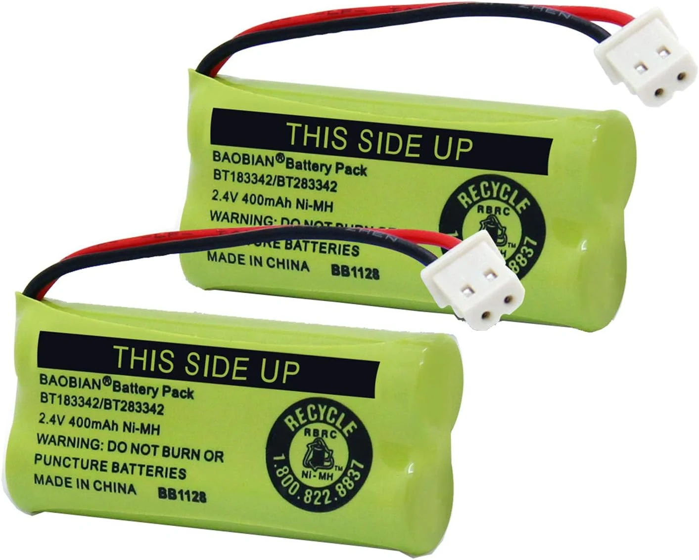 BT183342/BT283342 2.4V 400mAh Ni-MH Rechargeable Cordless Phone Battery (2 Pack)