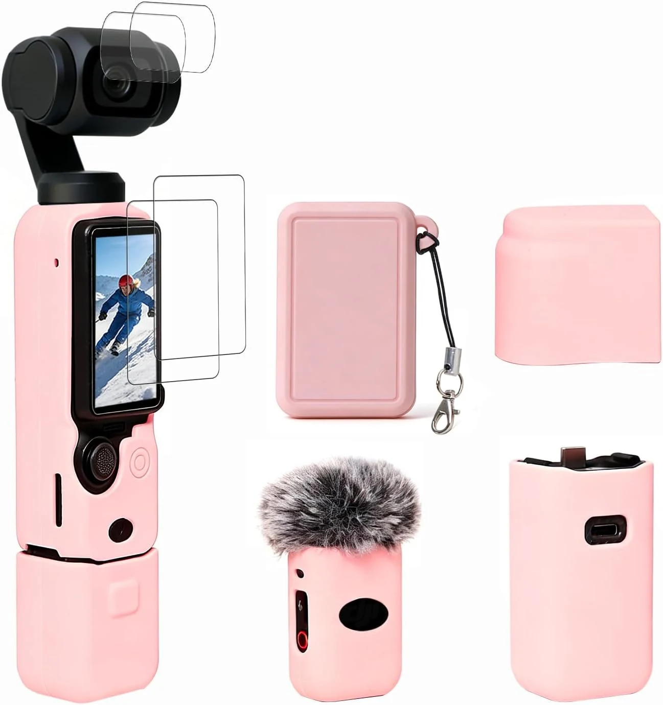 Case for DJI Osmo Pocket 3/Xtra Muse Camera, Soft Silicone Protective Case (Pink)