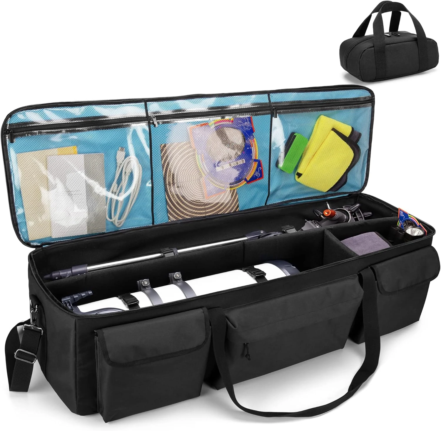 samdew Large Telescope Travel Bag, 40.8" Telescope Soft Case Bonus Accessory Bag & Dividers