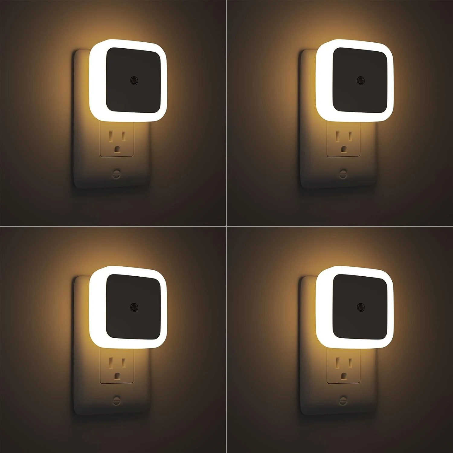 Sujeet Night Light, Night Lights Plug into Wall 4-Pack, Nightlight Plug in Night Lights, Dusk to Dawn Night Lamp Led Night Light for Bedroom, Bathroom, Hallway Warm White