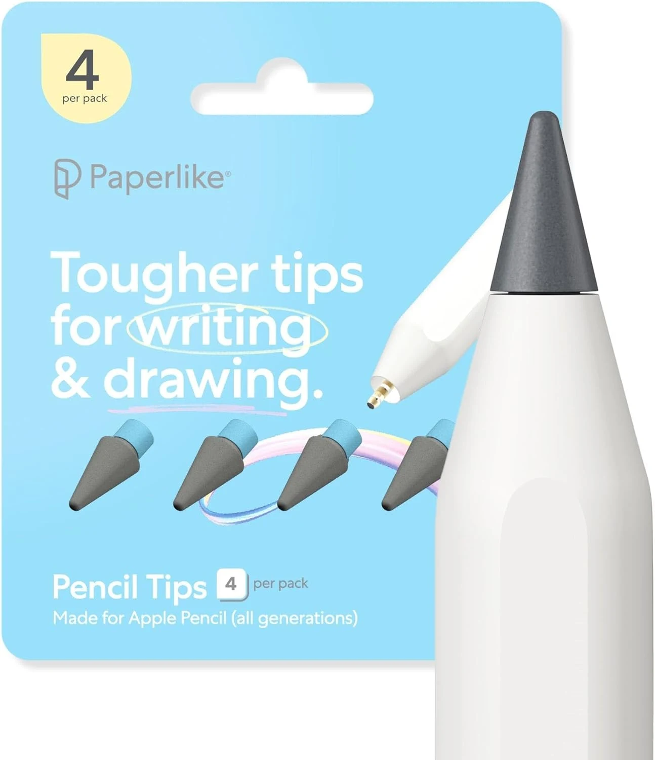 Paperlike® Pencil Tips (4X) for Apple Pencil 1st & 2nd Gen, USB-C & Pro