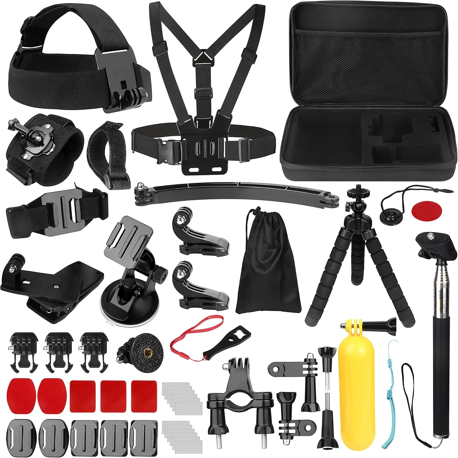 Action Cameras Accessory Kit, Bonvvie 50-in-1 Sports Camera Accessory Kit