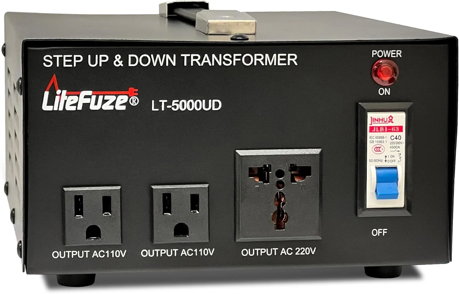 LiteFuze 5000 Watt Voltage Converter Transformer Step Up/Down (110V to 220V / 220V to 110V)