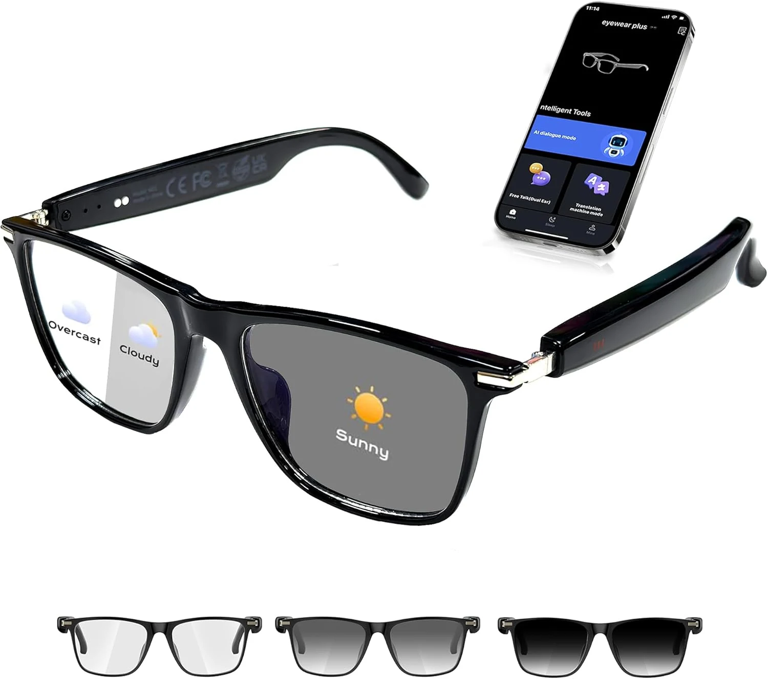 AI Smart Glasses, AI Chat Deepseek R1 and Gemini-2.5 with 164 Translations Supported