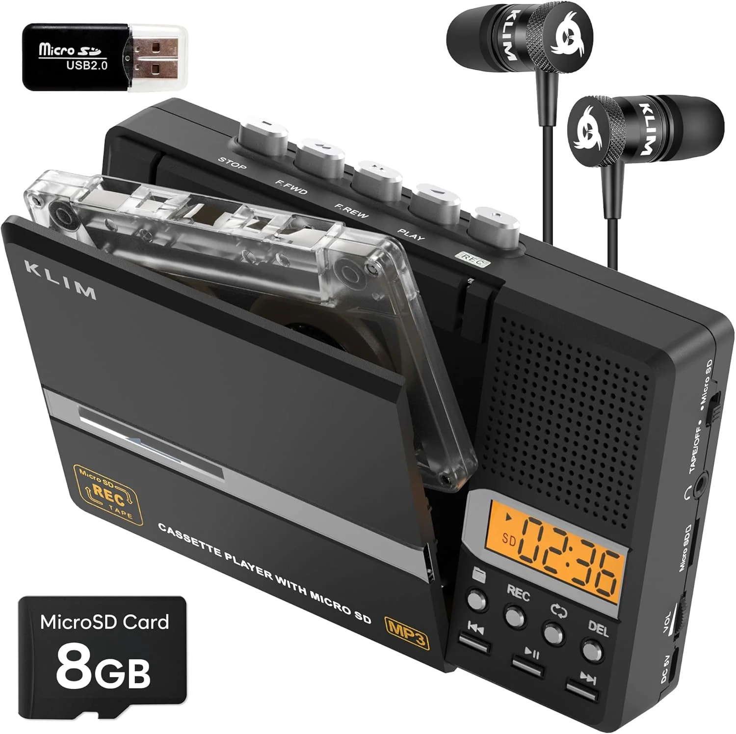 KLIM K10 Portable Cassette Tape Player & Tape Recorder