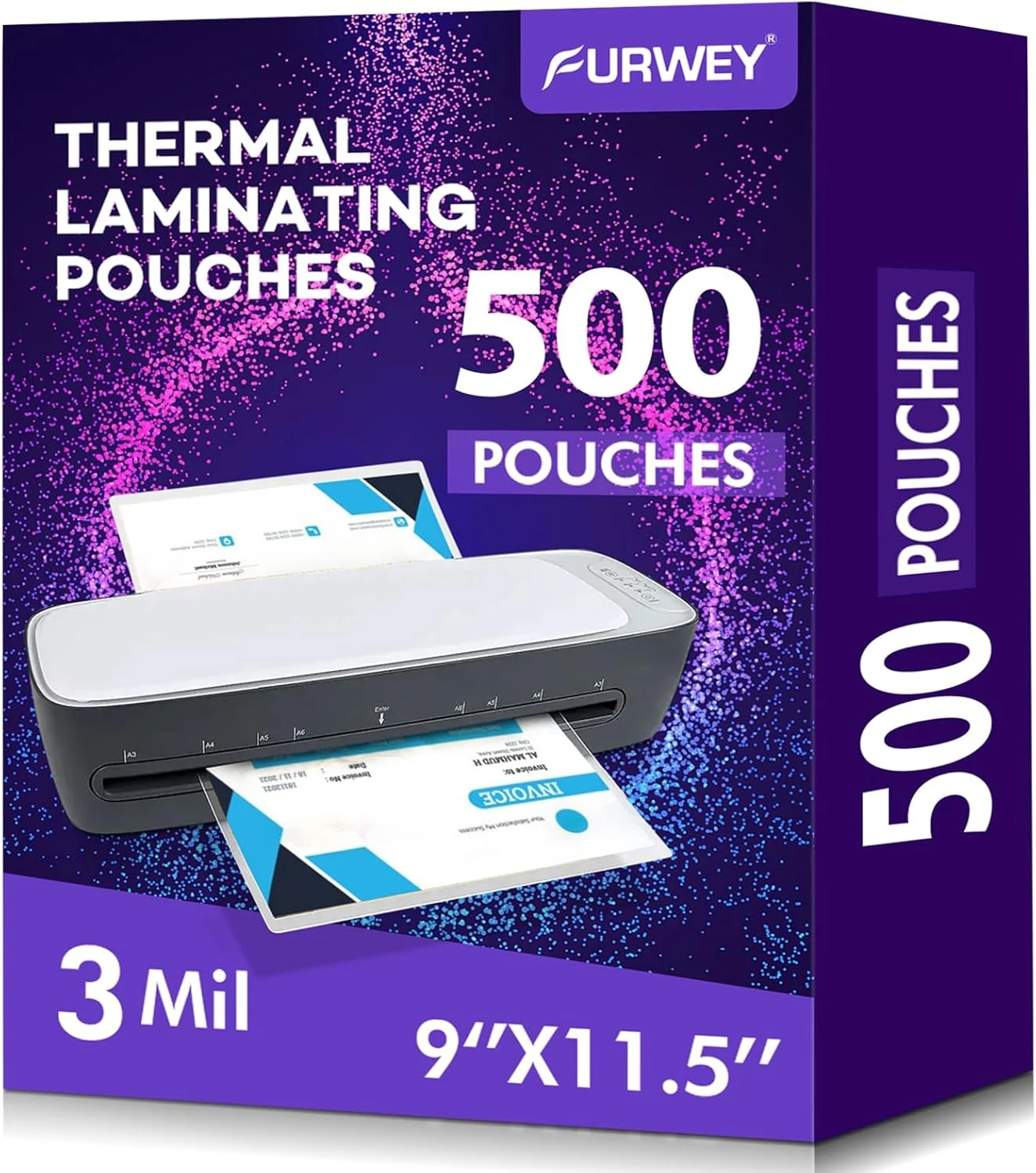FURWEY 500 Pack Laminating Sheets (3 mil) for 8.5 x 11 Documents
