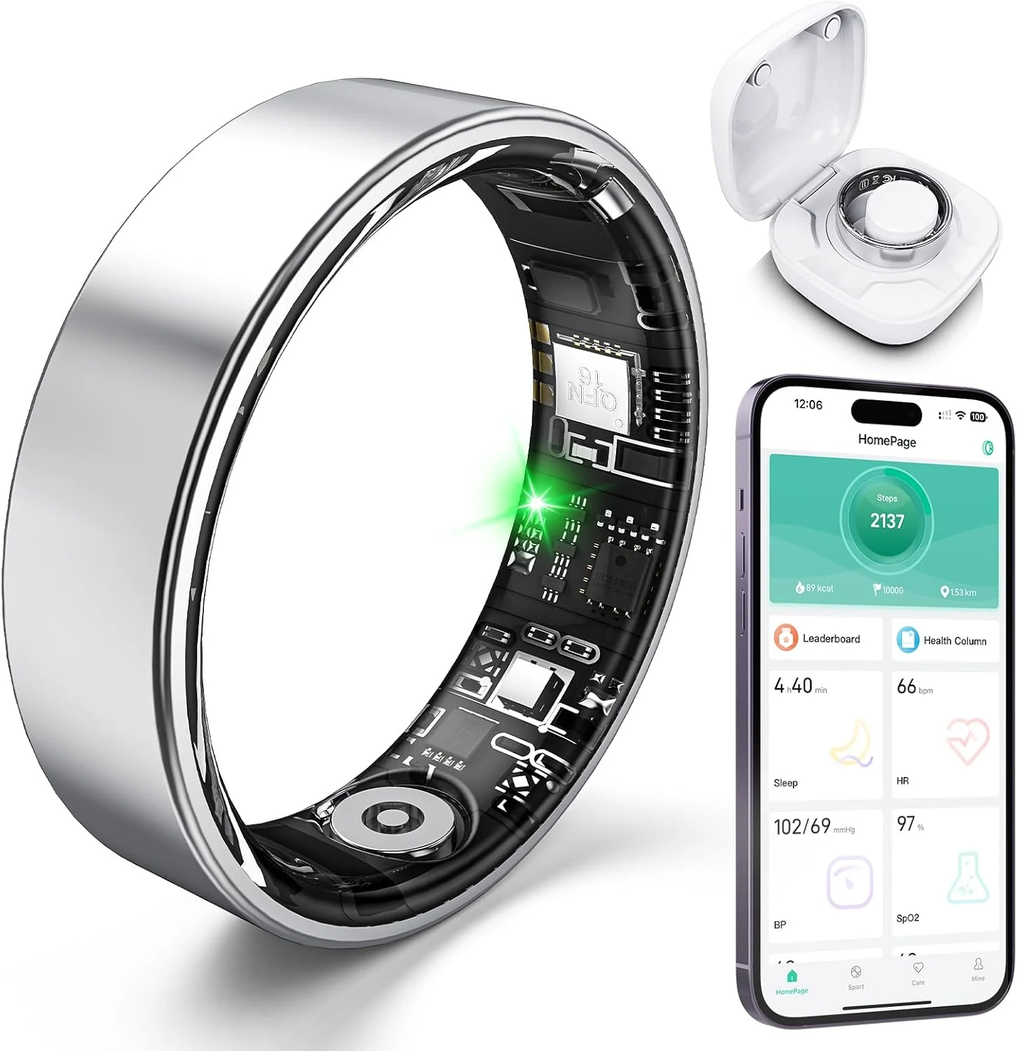 Free Shark Smart Ring with Sleep Monitoring, Step Counting, Heart Rate