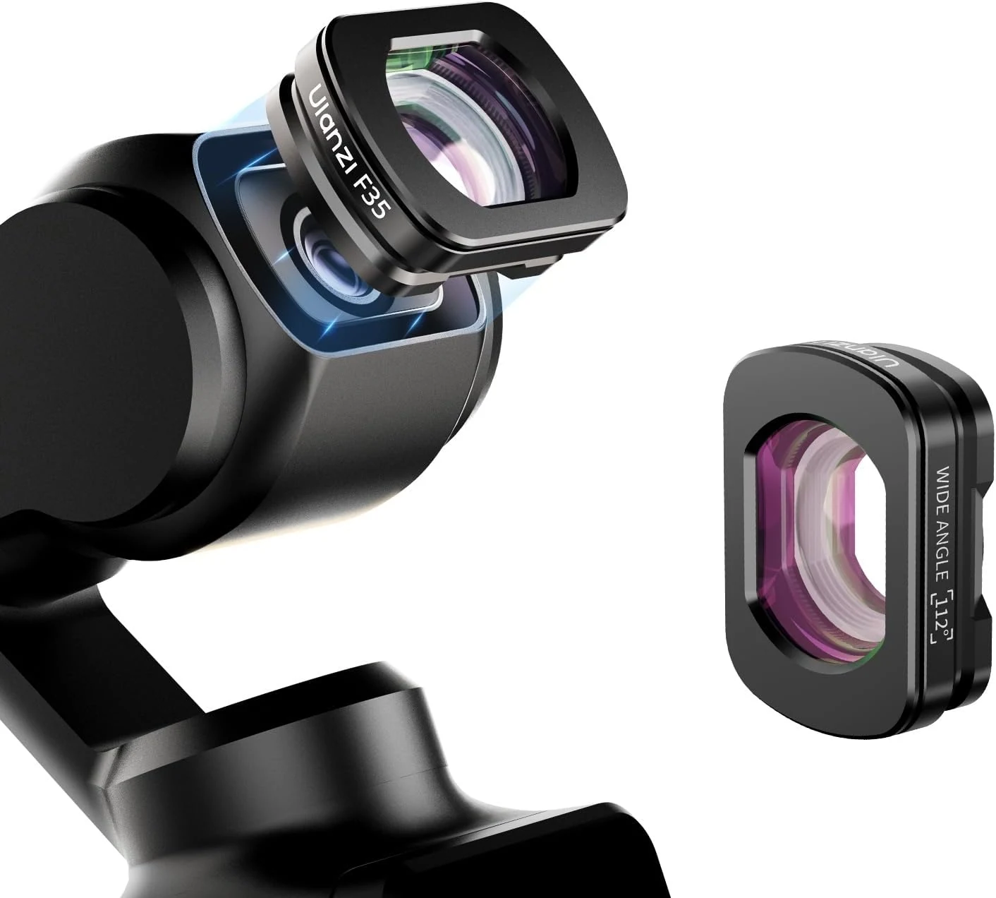 ULANZI F35 Wide Angle Lens for Pocket 3/Xtra Muse, 112°