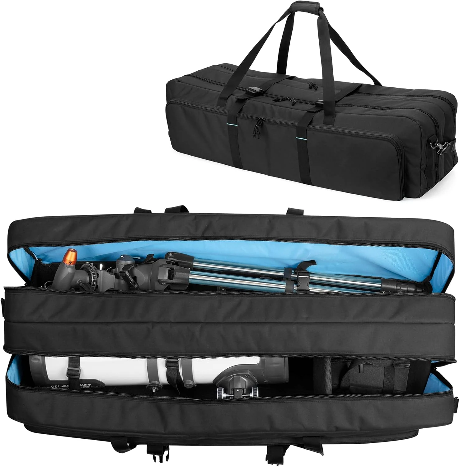 samdew Telescope Case, Double-layer Telescope Bag for Astronomical Telescope Storage, 40.8" Padded Telescope Carry Case