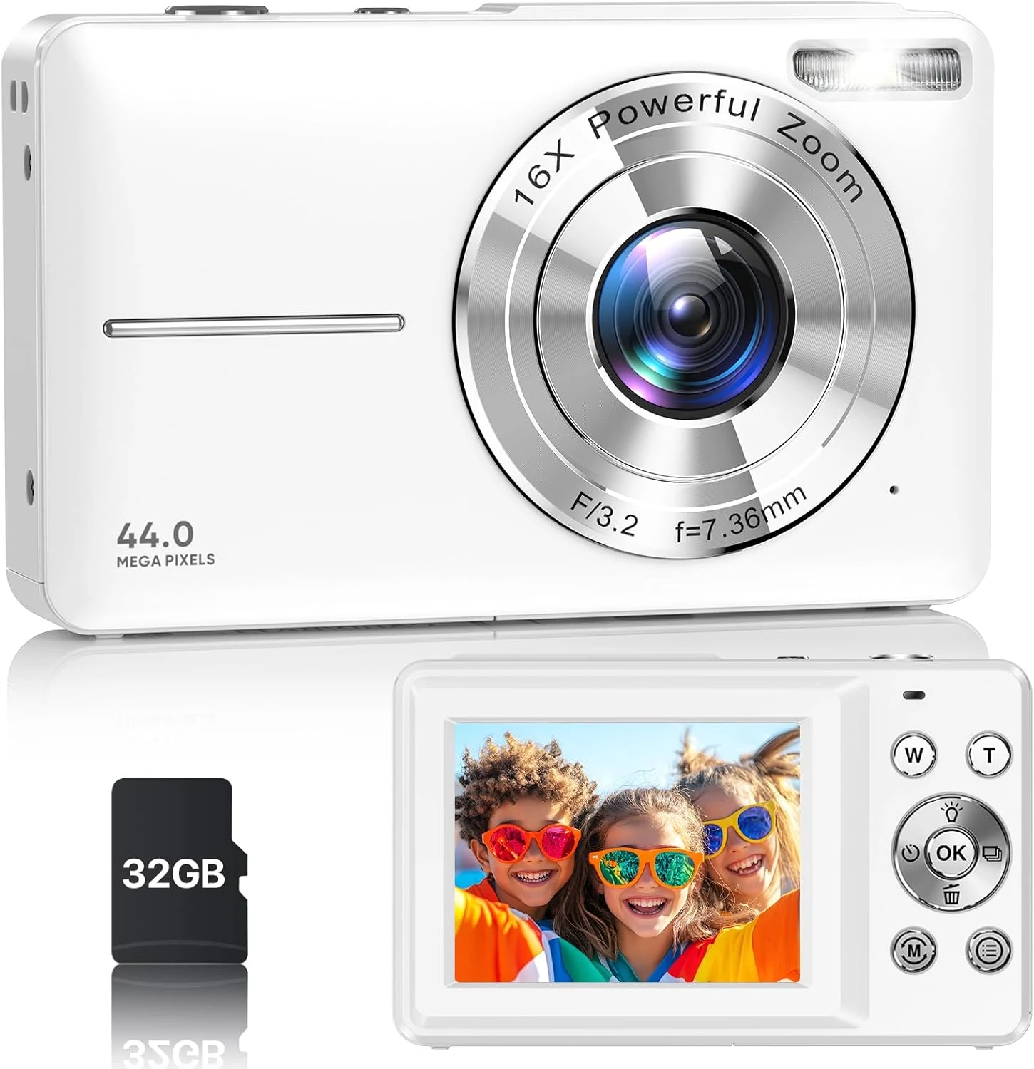 VAHOIALD DC403 Digital Camera (FHD 1080P, 16X Zoom, Webcam, 44 MP)