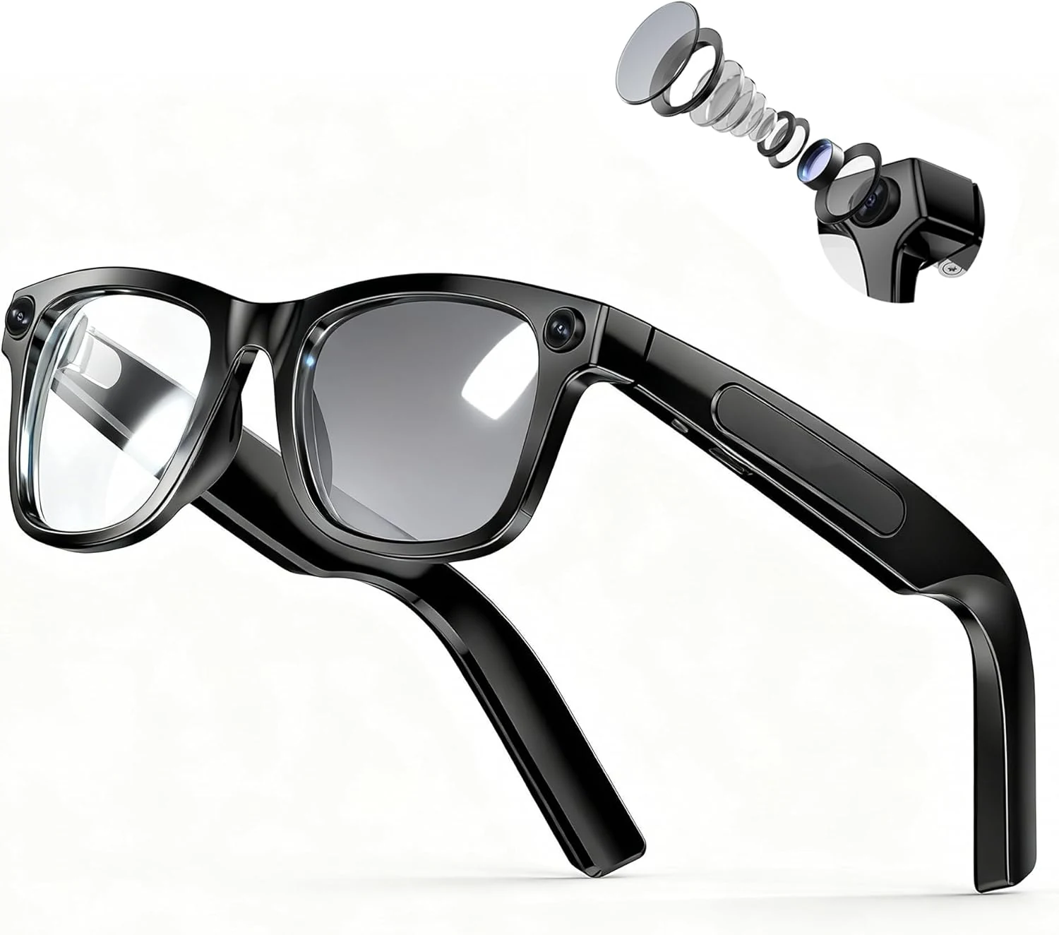 EarlySincere 4K AI Smart Glasses with Photochromic Lenses, Integrated ChatGPT AI Model