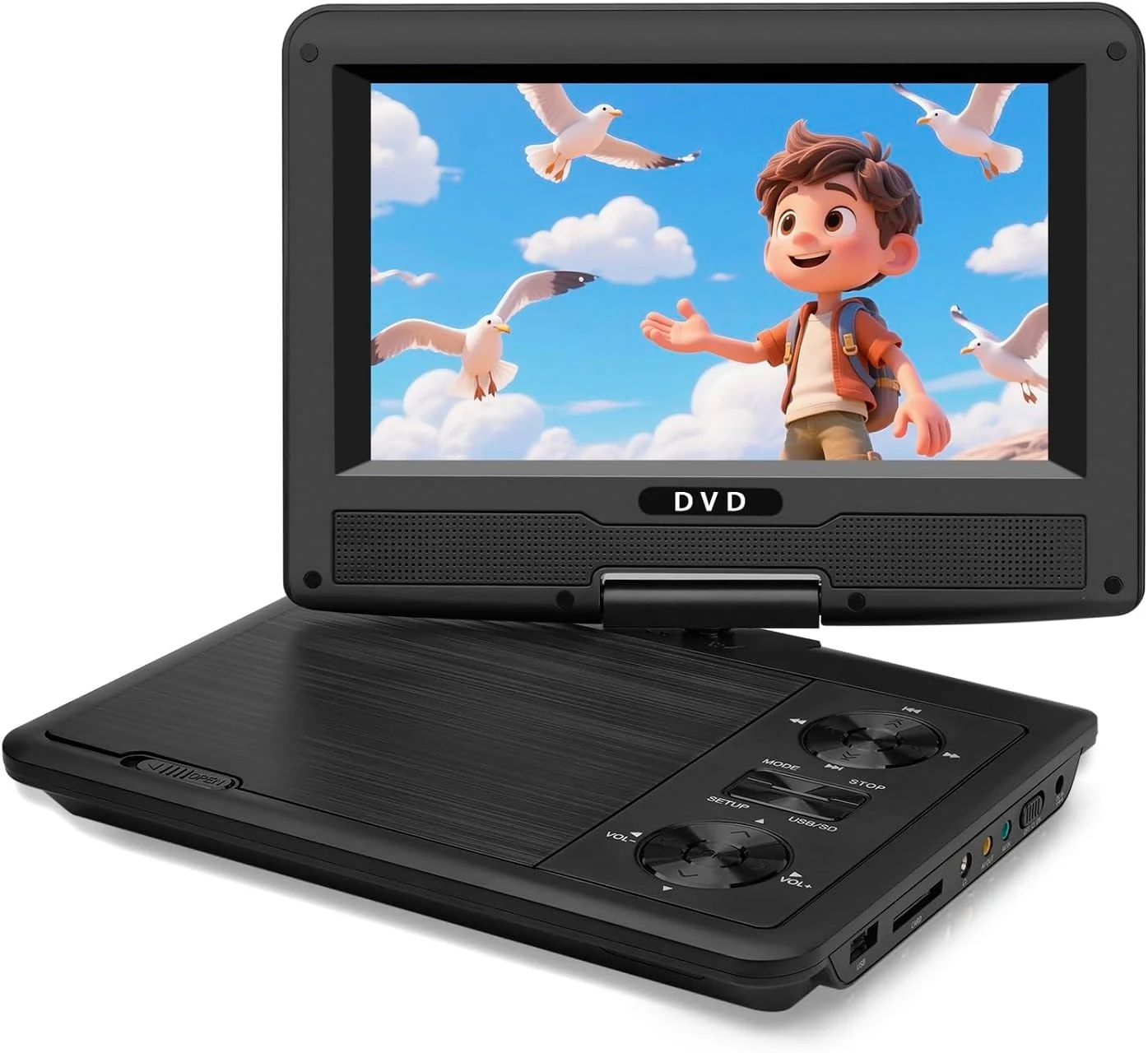 11.5" Portable DVD Player for Kids & Car Travel–9 inch Swivel IPS Screen