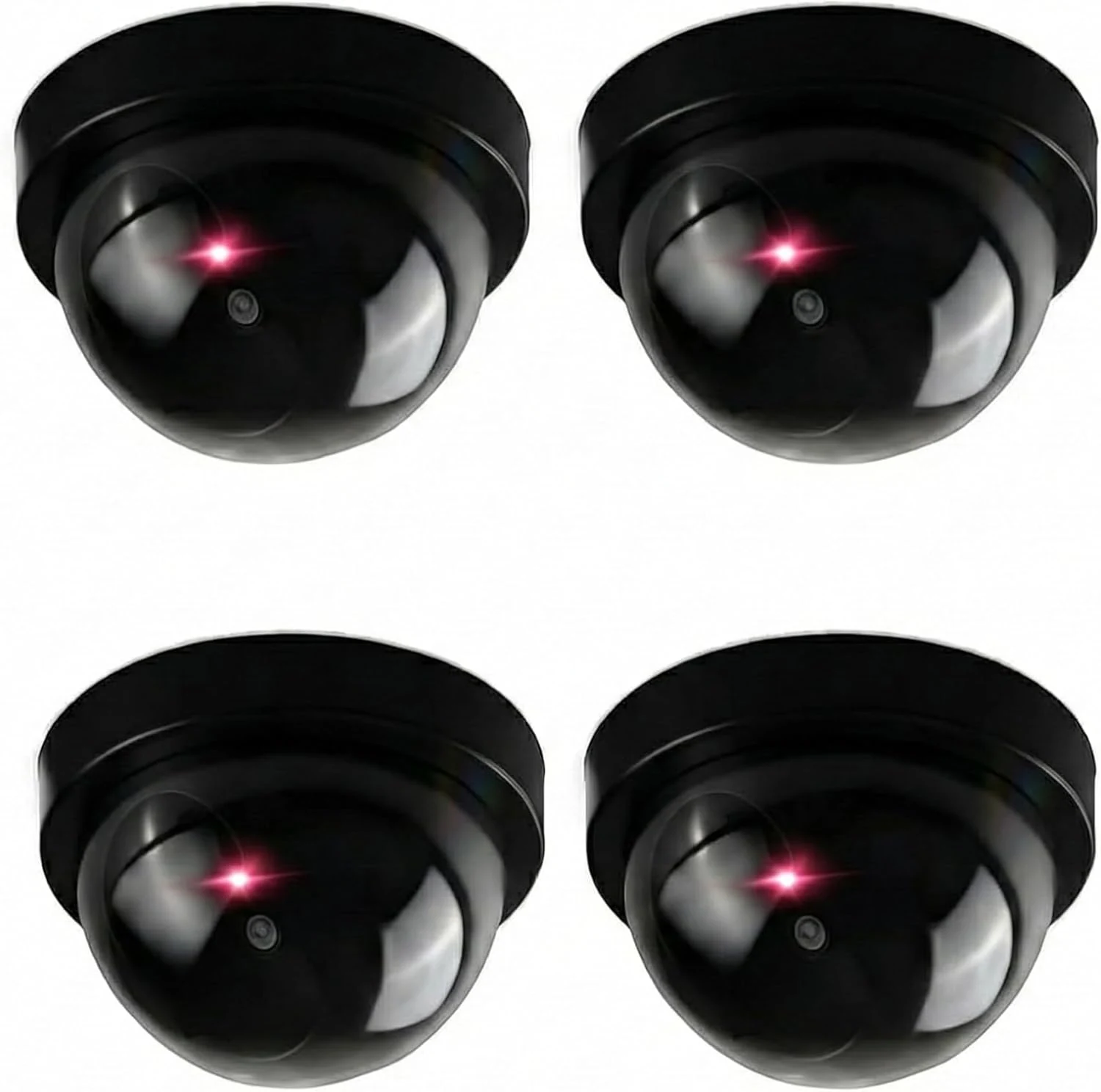 C CRYSTAL LEMON Fake Security Cameras – Realistic Dummy Surveillance for Indoor & Outdoor Use – Battery-Operated with Red Light (4)