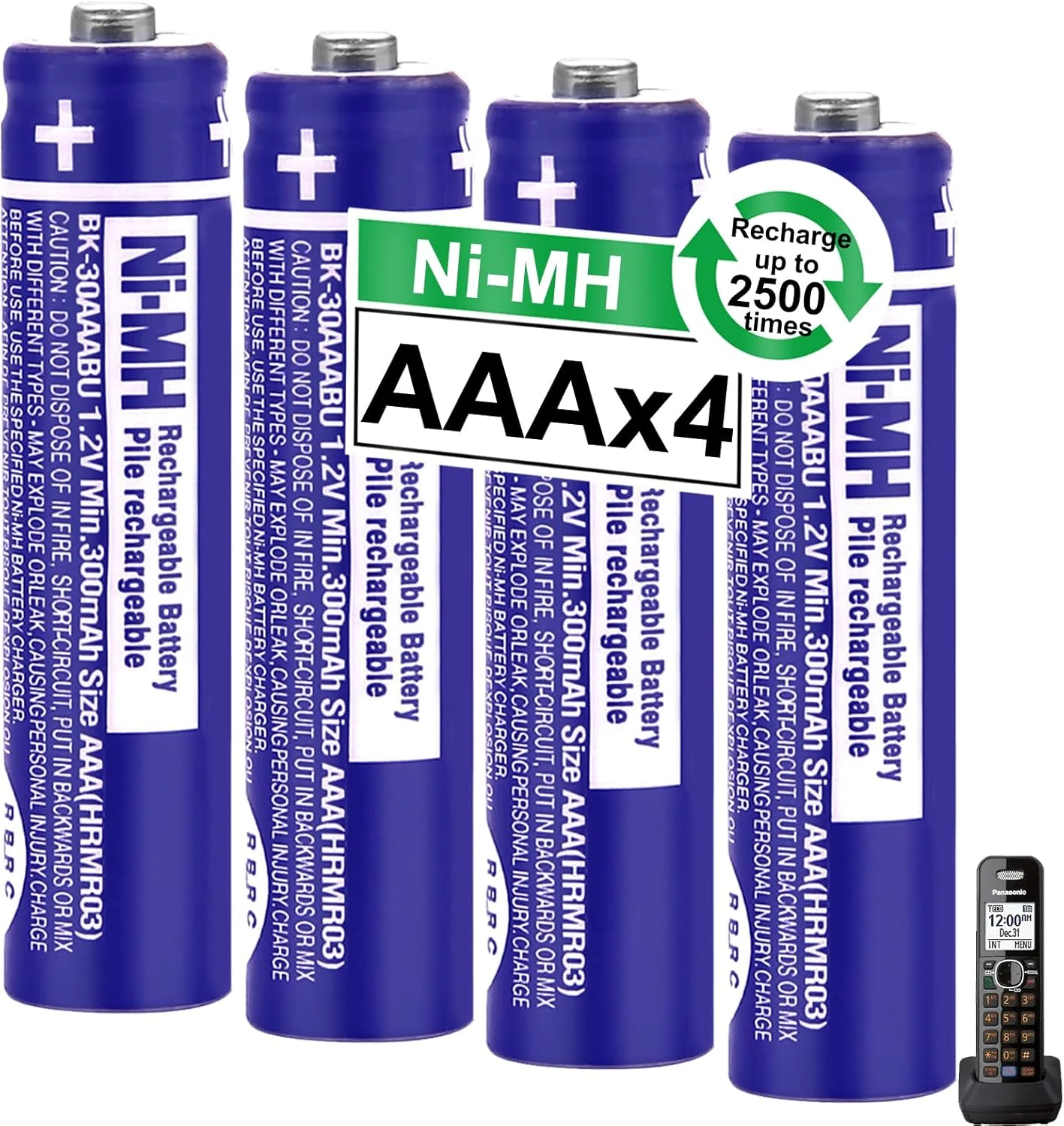 OSIM 4Pack BK-30AAABU Ni-MH AAA Rechargeable Batteries 300mAh AAA 1.2V