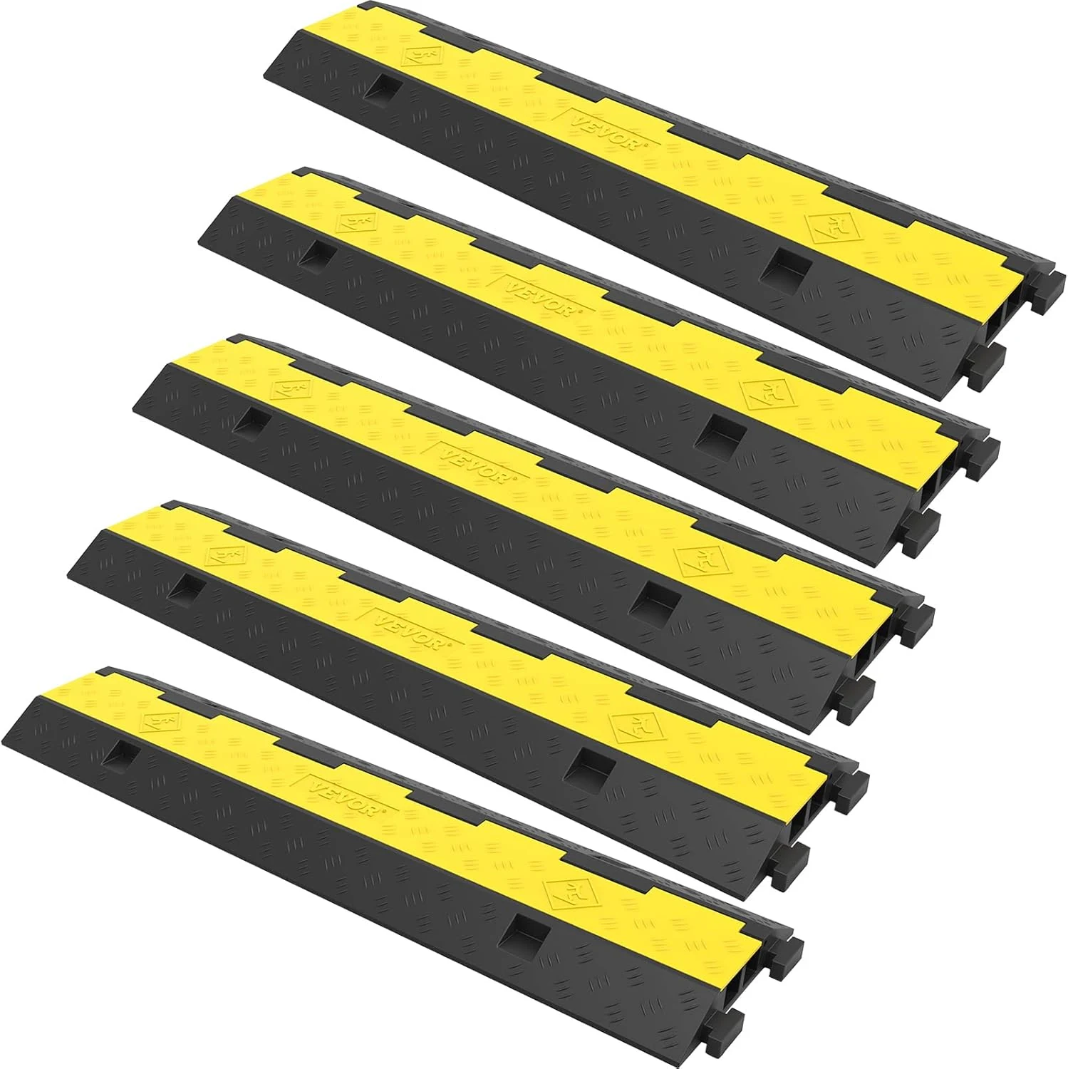 VEVOR Cable Protector Ramp, 5 Packs 2 Channels Speed Bump