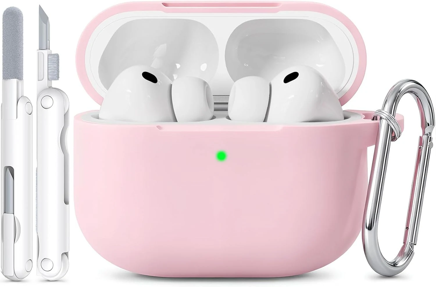 for AirPods Pro 3 Case 2025, Cute Soft Silicone Case Compatible with Apple Airpods Pro 3rd Generation Cover Pink with Cleaner & Keychain