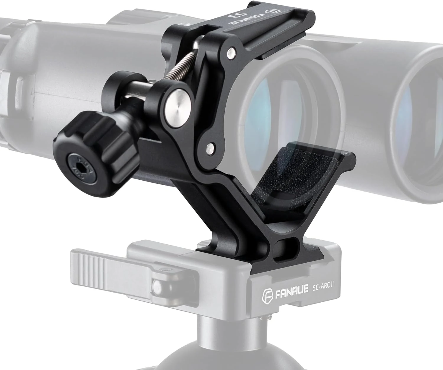 FANAUE S3 Binocular Tripod Mount Adapter with 1/4" & 3/8" Screw and ARCA Quick Release